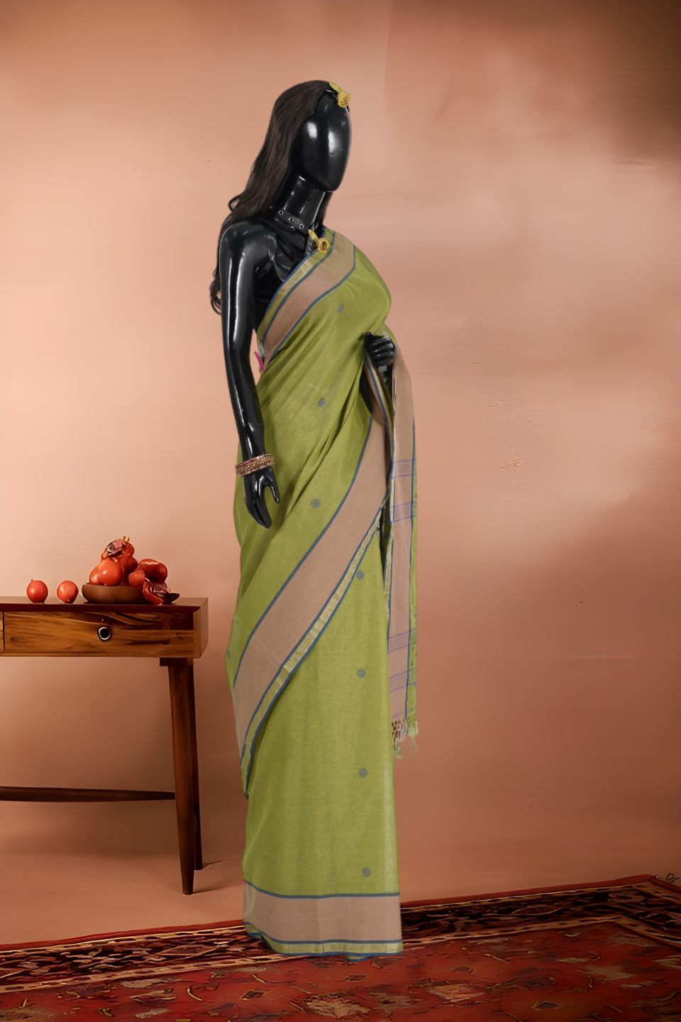 Dual Shade Tissue Cotton Saree with Tant Work