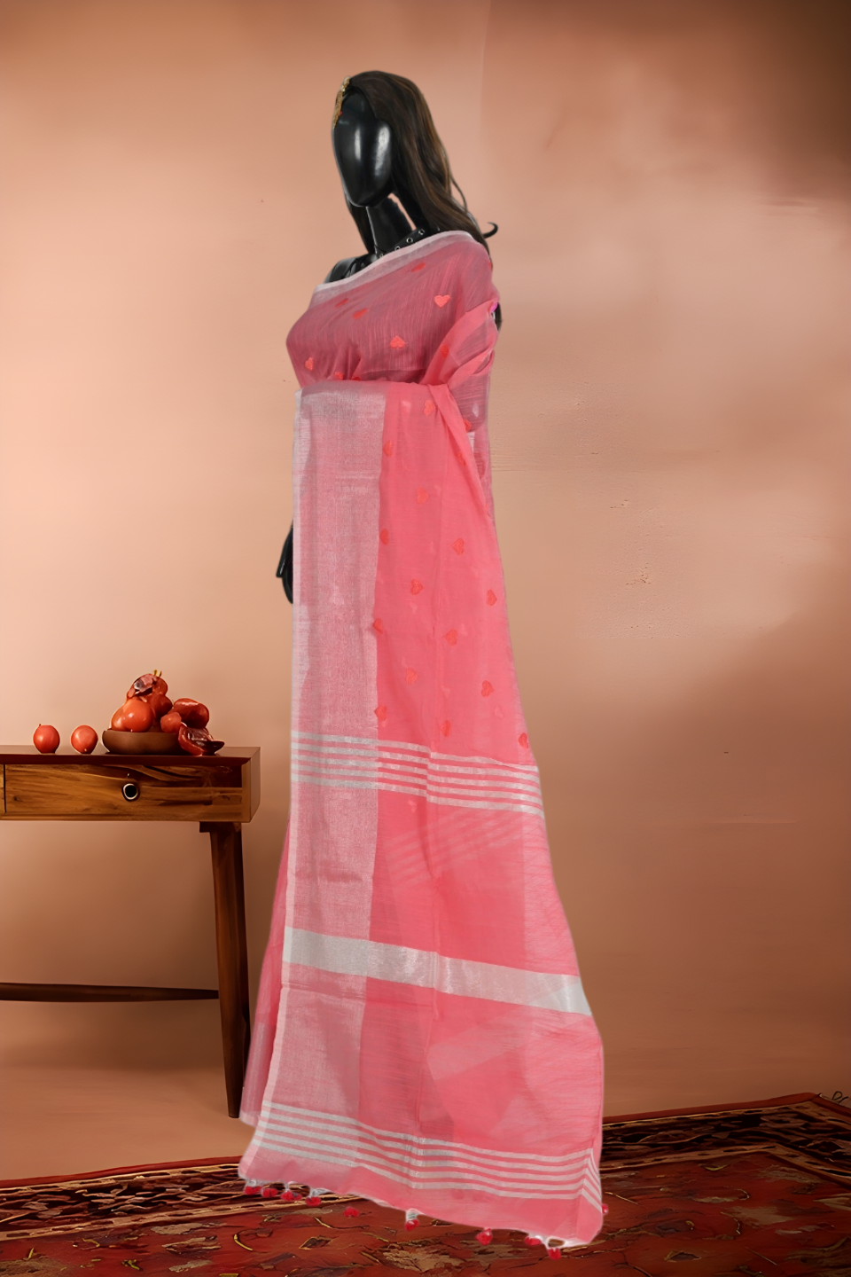 Slub Cotton Heart Embroidery