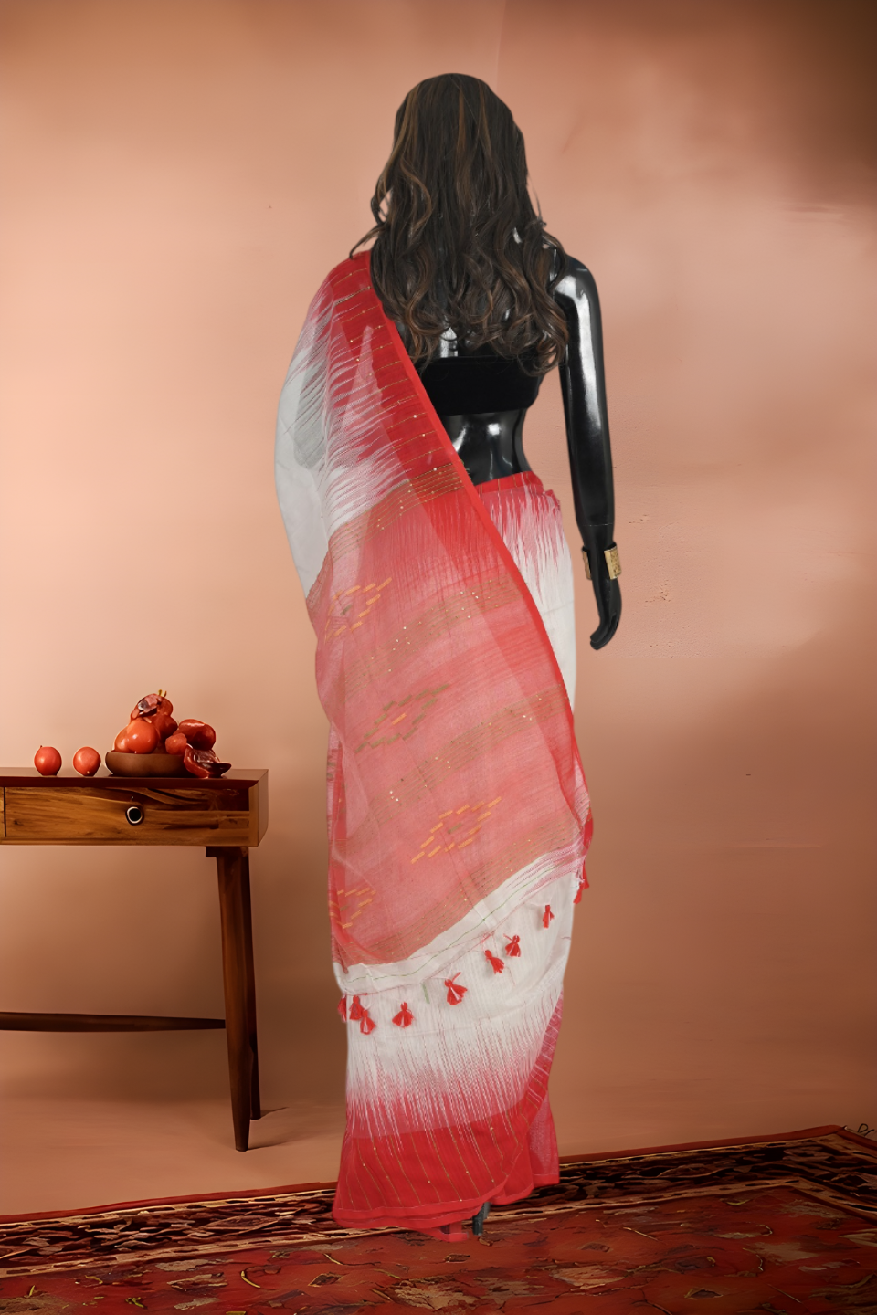 Pure Handloom Resham Cotton Saree with Sequins Work