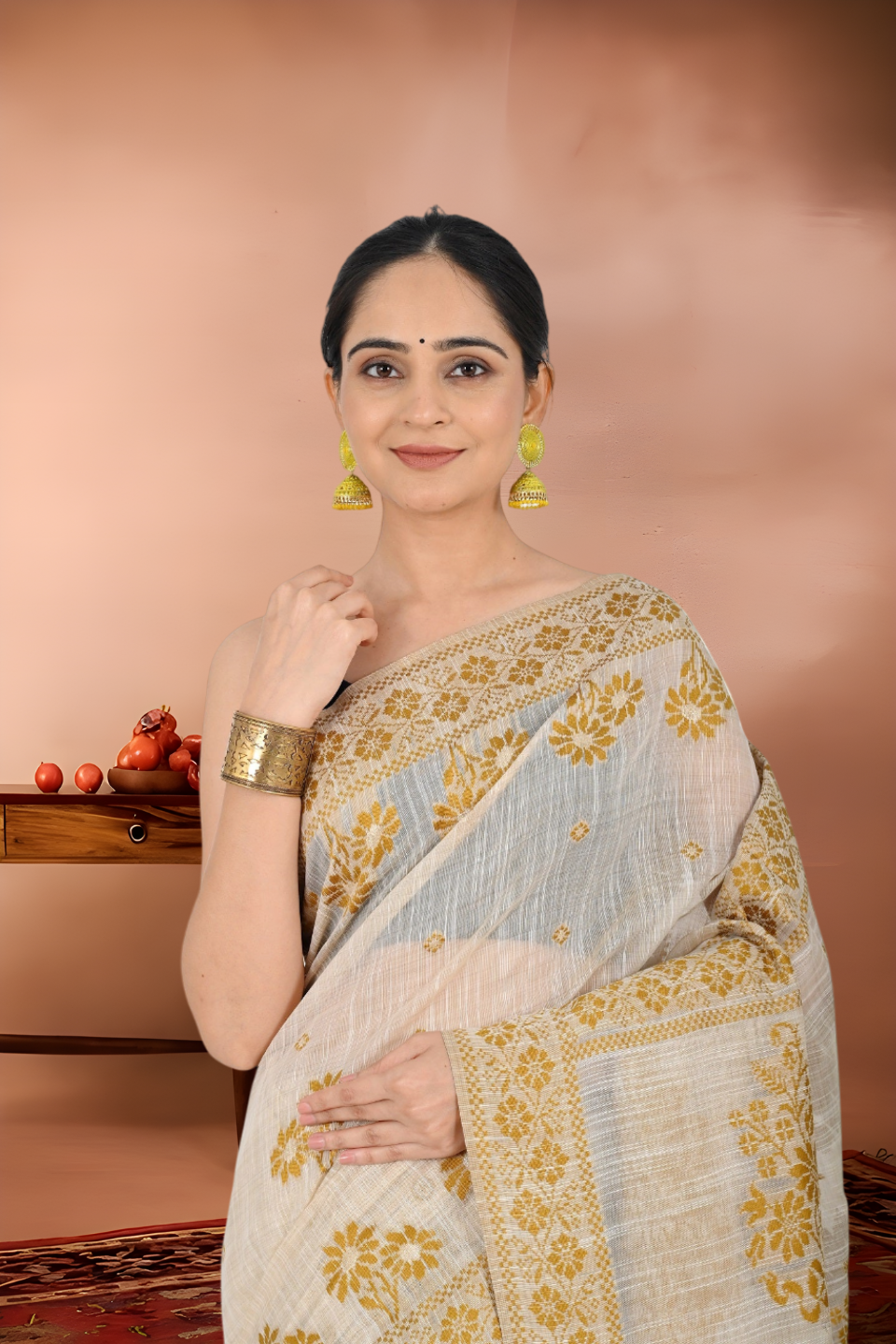 Pure Handloom(Tant) Jamdani Saree