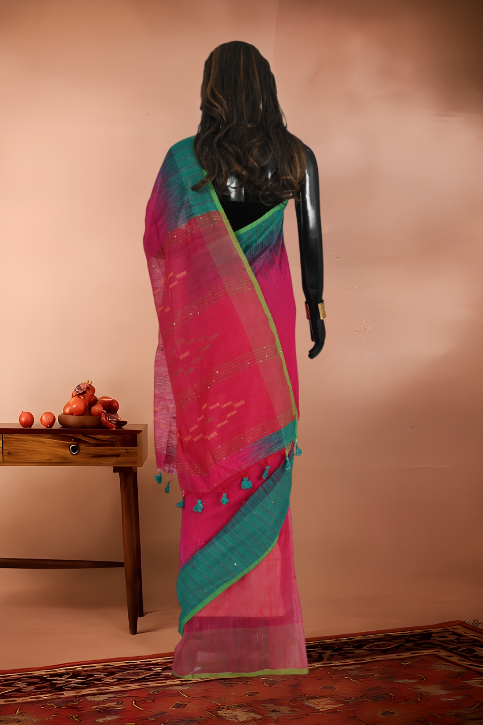 Handloon Resham Cotton with Sequins Work