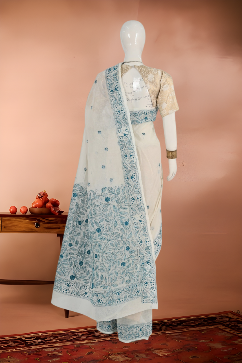 Kantha Stitch Pure Cotton Saree