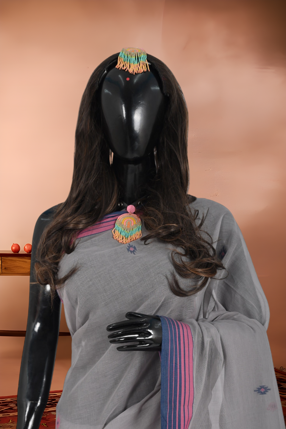 Dhakai Motif Jamdani Cotton Saree