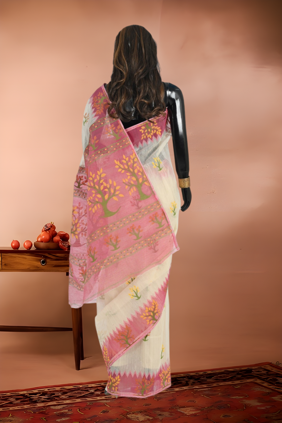 Semi Soft Dhakai Pure Jamdani Reshum Cotton Saree Separate Blouse Piece