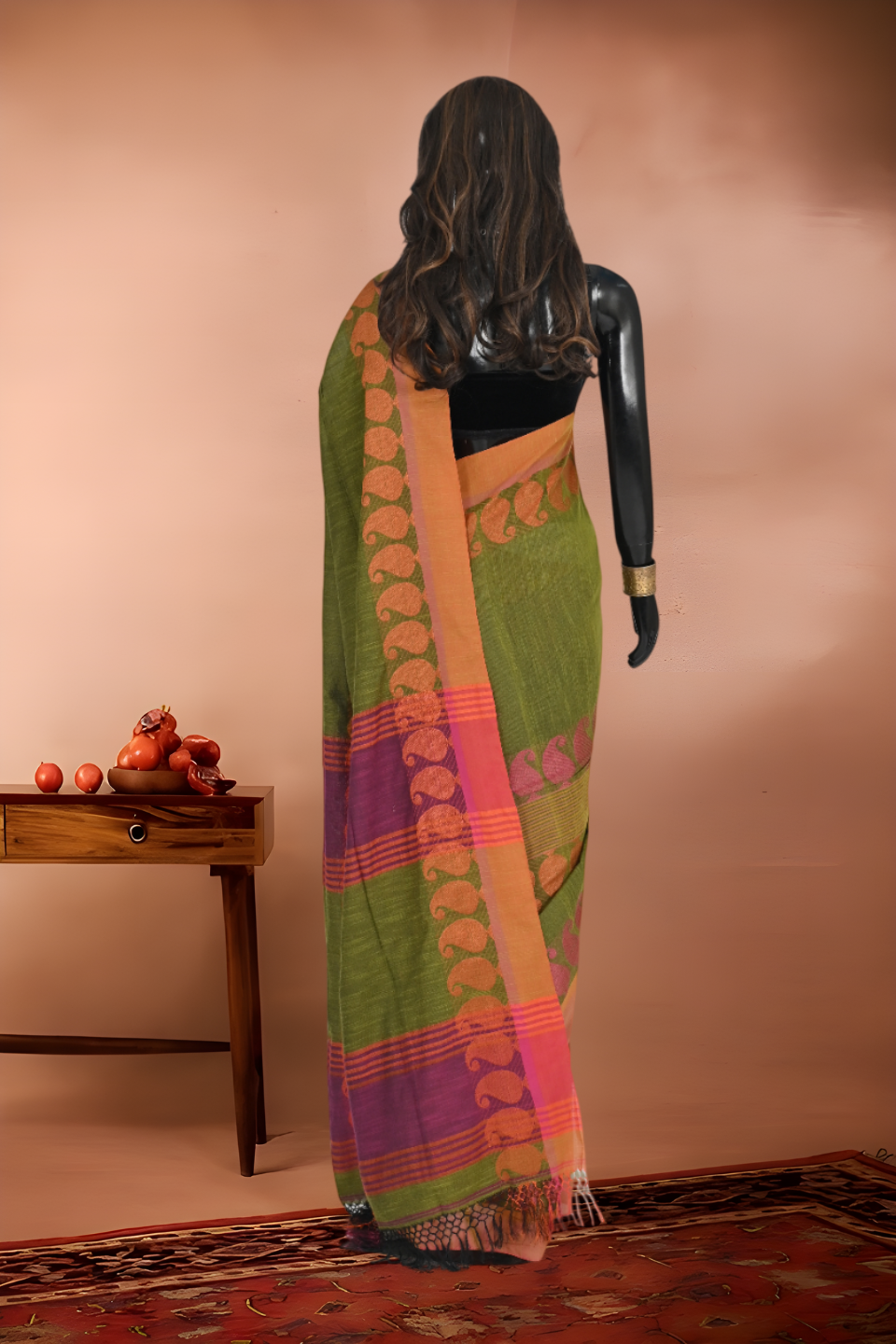Pure Khadi Cotton Kolka Border Saree