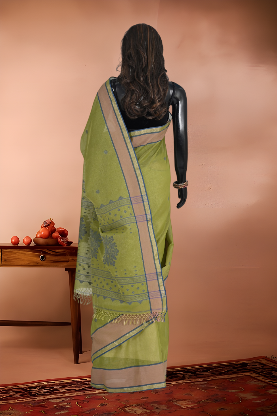 Dual Shade Tissue Cotton Saree with Tant Work