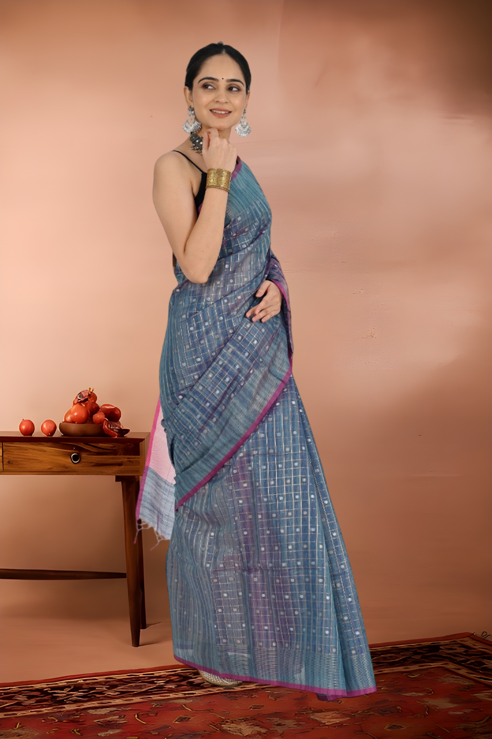 Tissue Organza Muslin Saree
