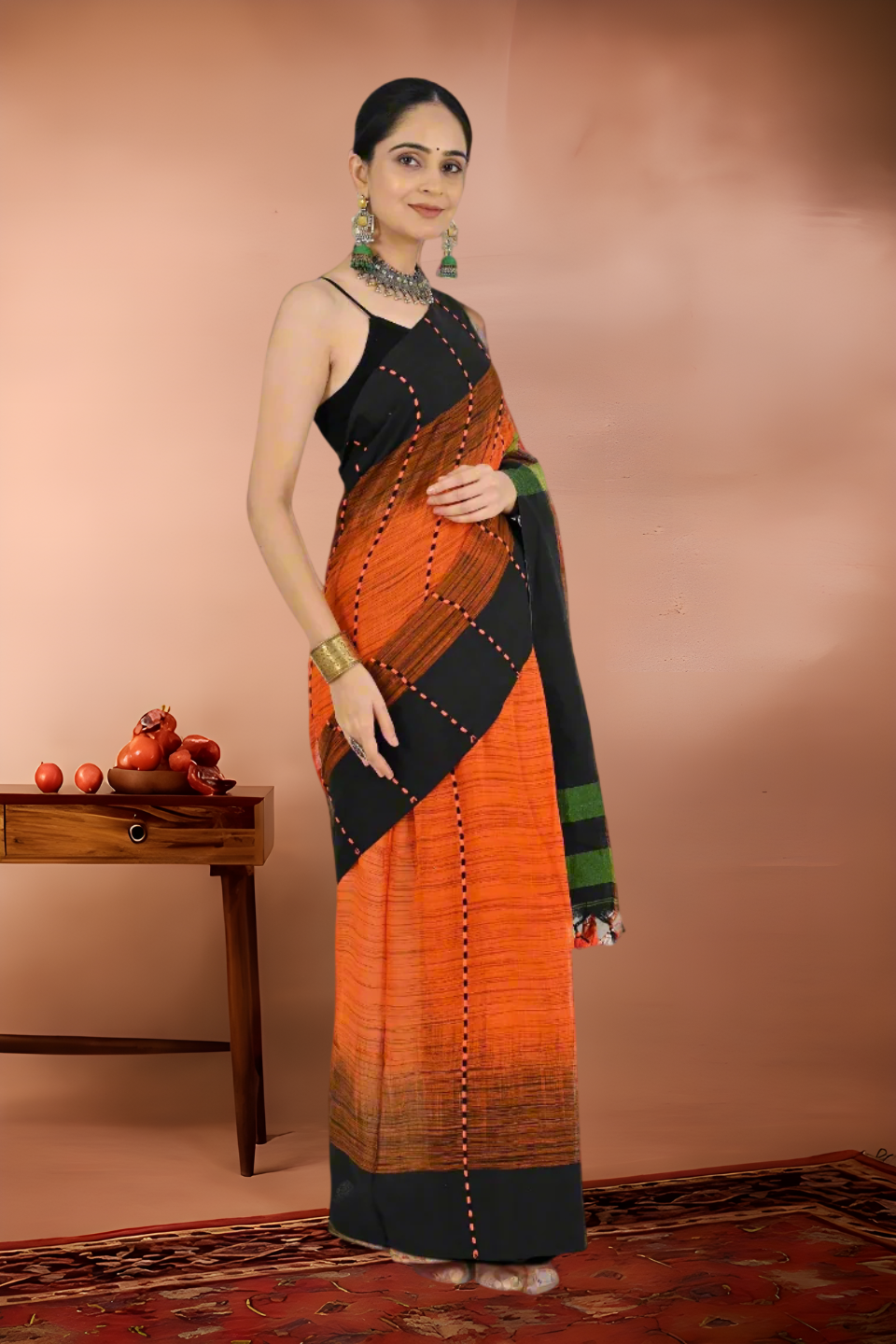 Pure Linen Handloom Cotton Saree