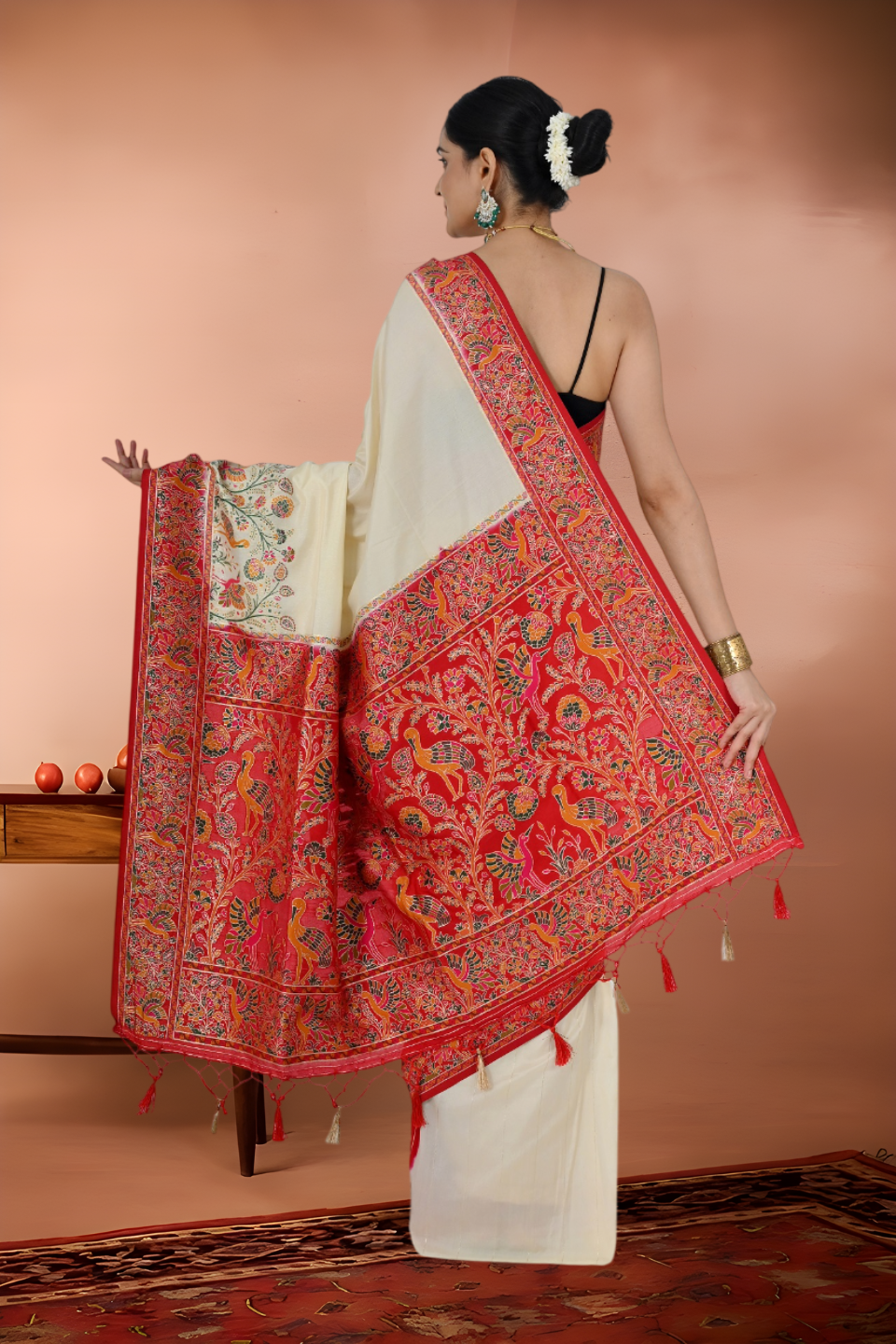 Pashmina Baluchari Silk Saree from Shantiniketan
