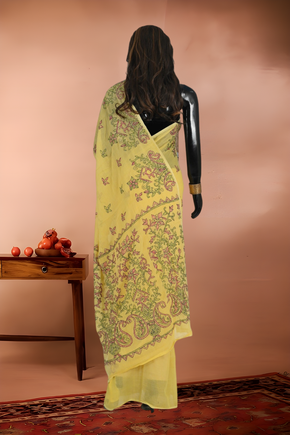 Mull Cotton Pure Kantha Stitch Saree