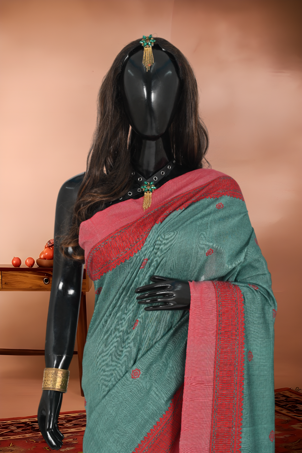 Pure Jamdani (Tant) Cotton Saree with Tangail Border