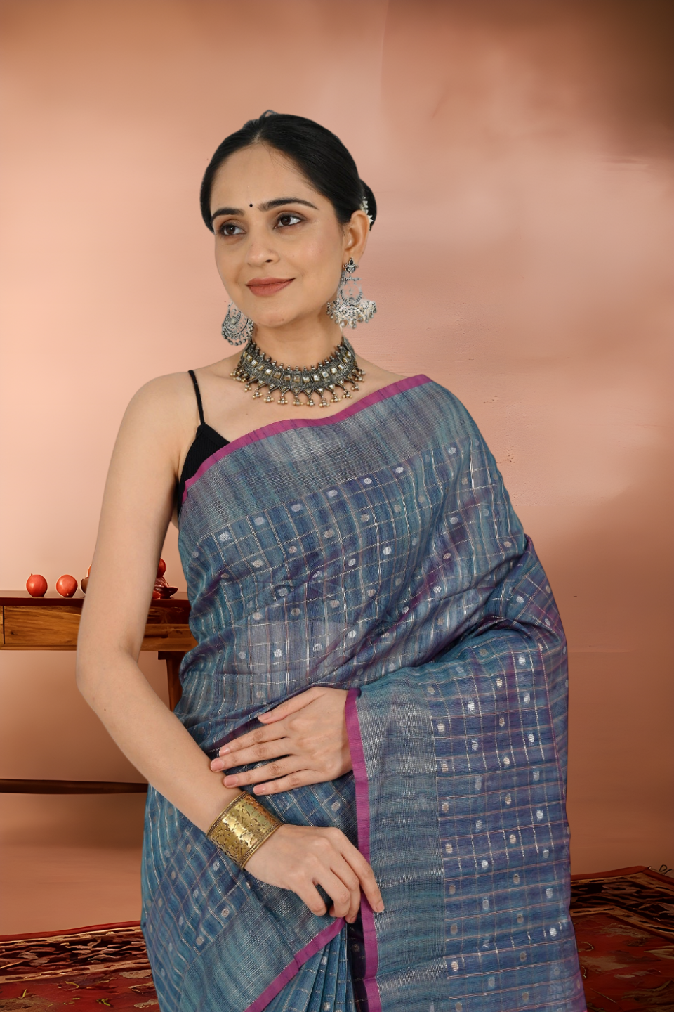 Tissue Organza Muslin Saree