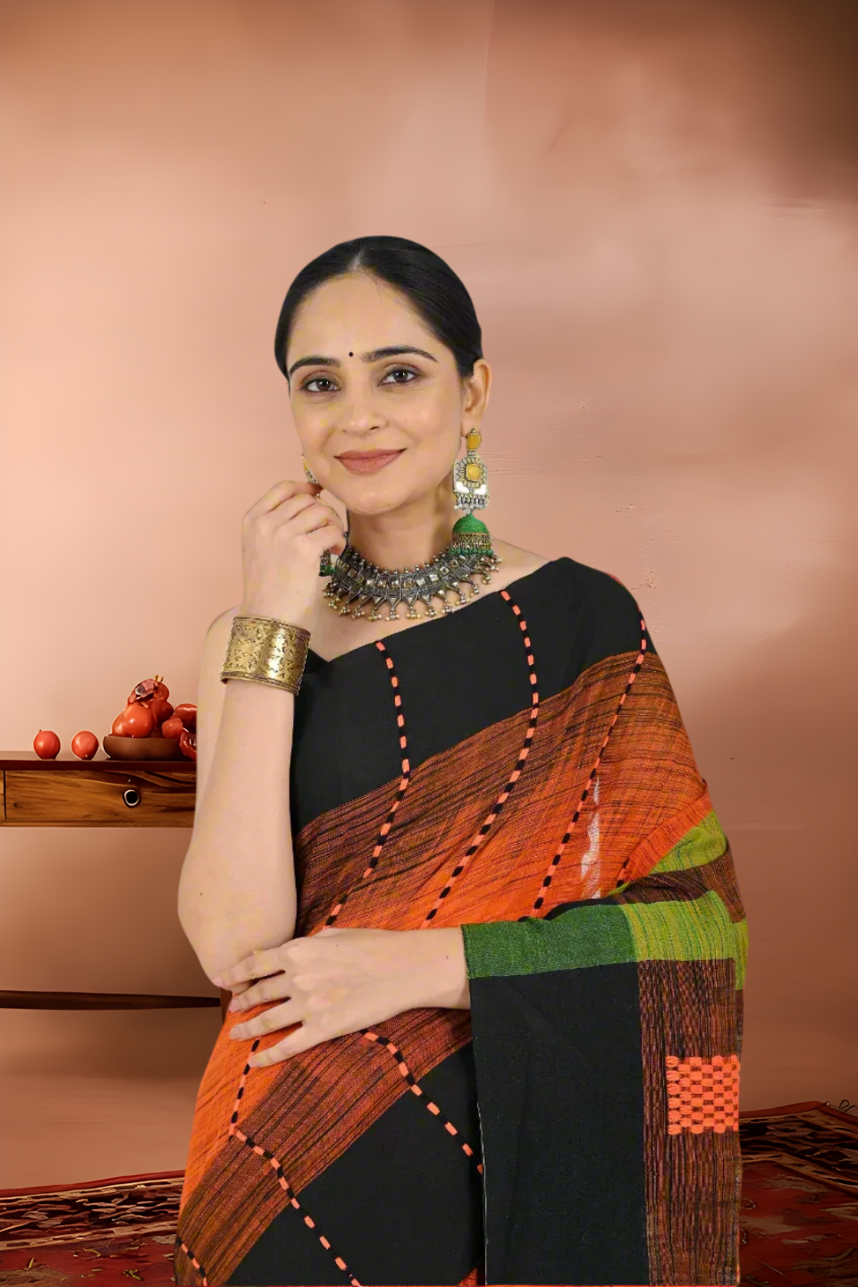 Pure Linen Handloom Cotton Saree