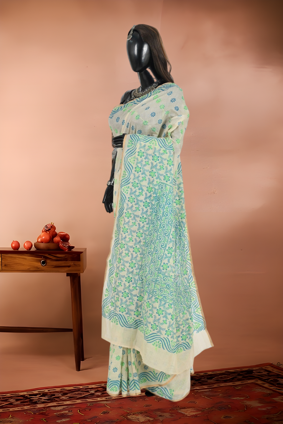 Chanderi Silk Cotton with Kantha Stitch