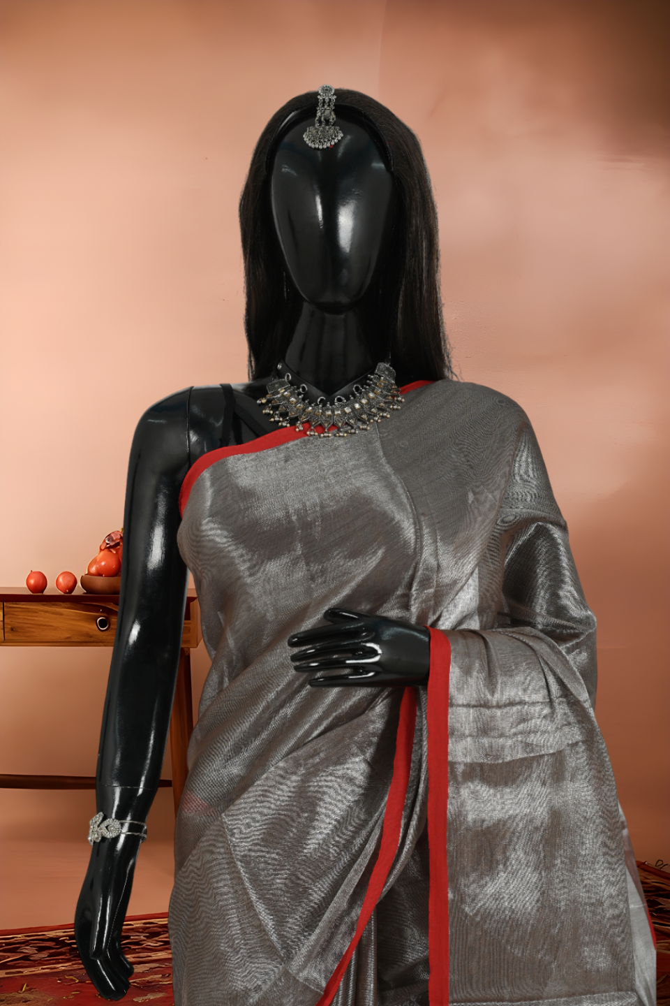 Raga Tissue Single Tone Saree