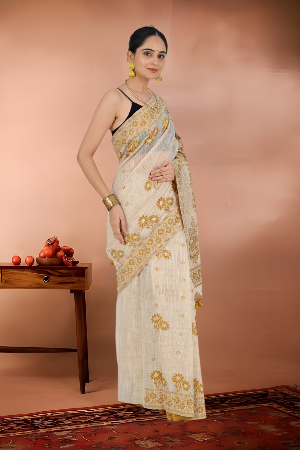 Pure Handloom(Tant) Jamdani Saree