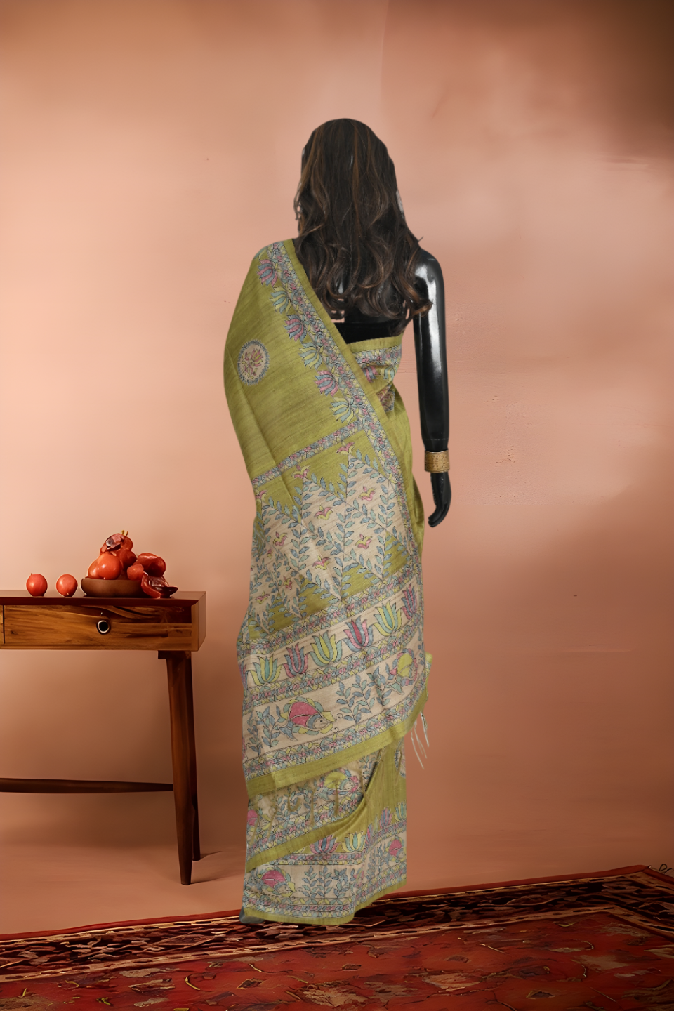 Madhubani Print Shantiniketan Silk Saree