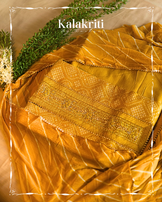 Mustard Colour Kota Doria suit piece