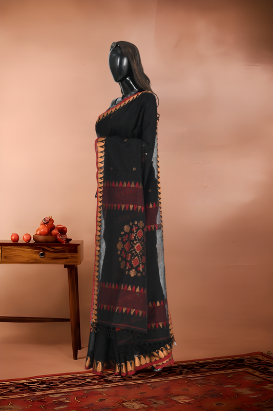 Pure Soft Mull Cotton Jamdani Saree