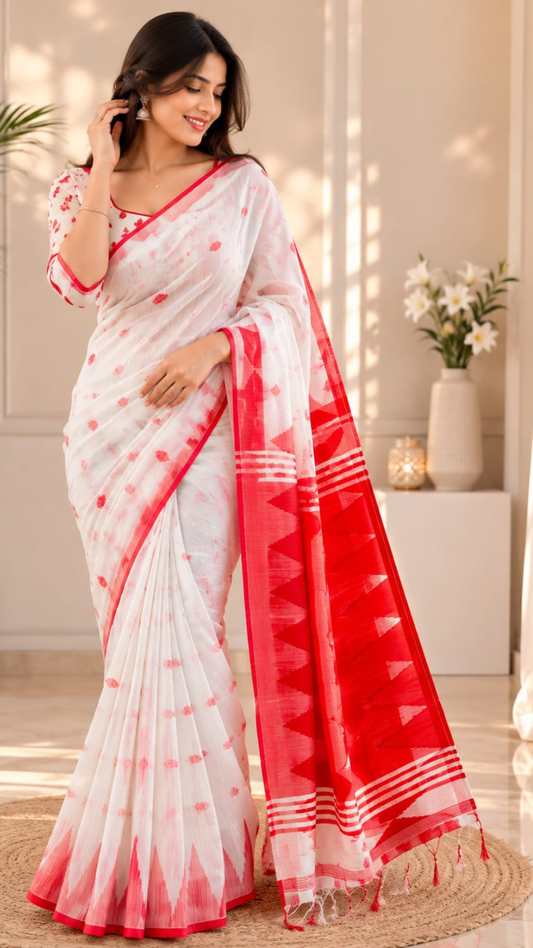 Muslin Dhakai Jamdani Saree