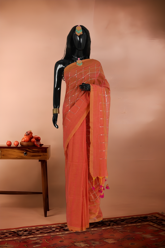 Jimmy Choo Designer Mull Cotton Saree