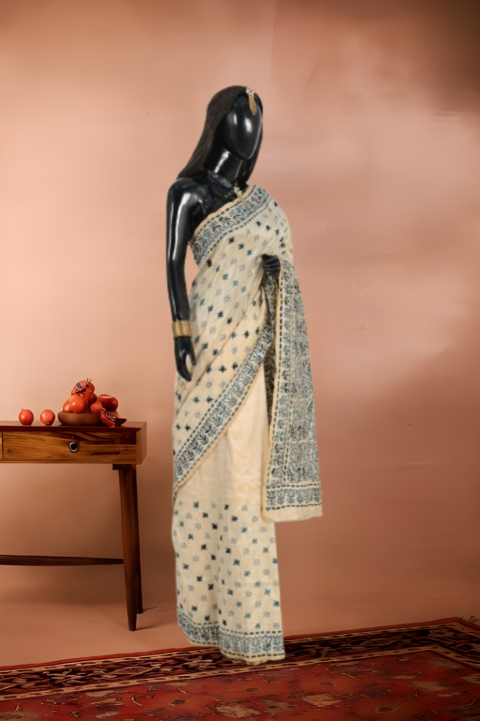 Chanderi Silk Cotton with Kantha Stitch