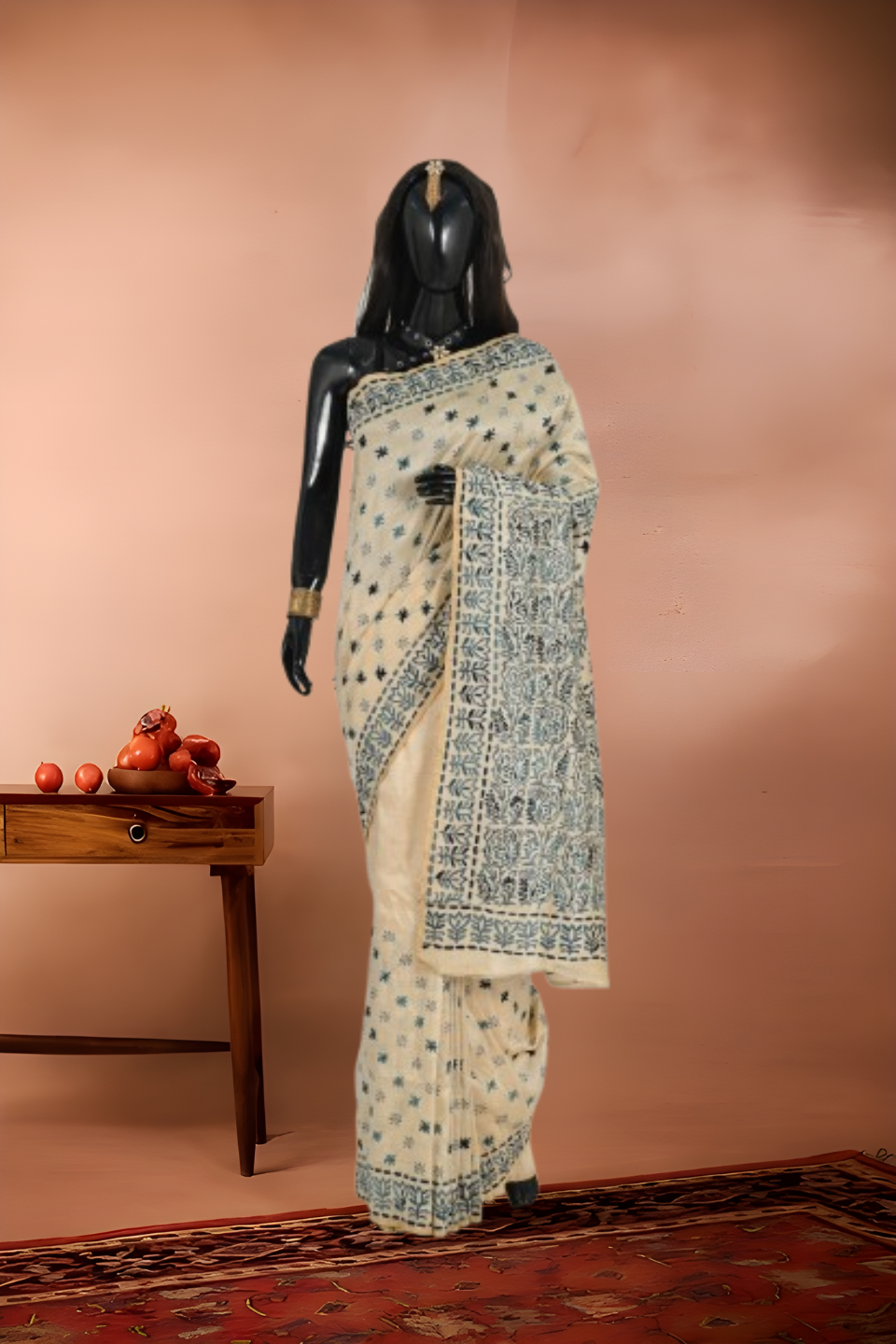Chanderi Silk Cotton with Kantha Stitch