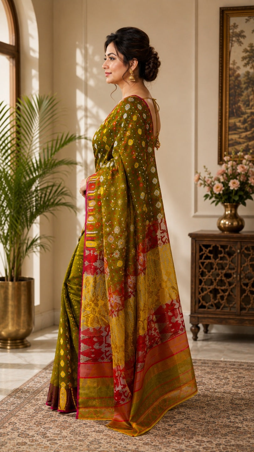 Handloom Cotton Jamdani Saree