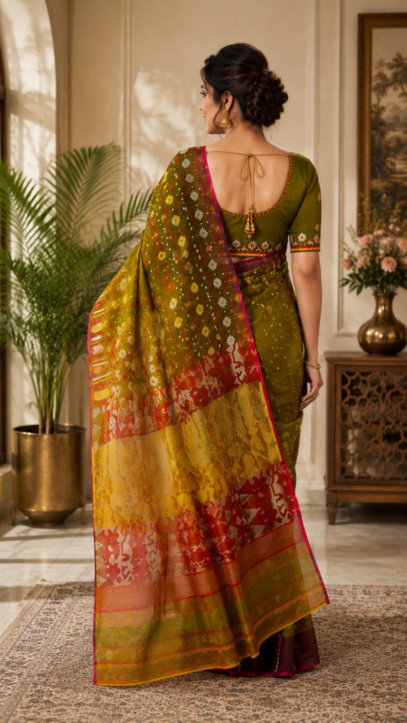 Handloom Cotton Jamdani Saree