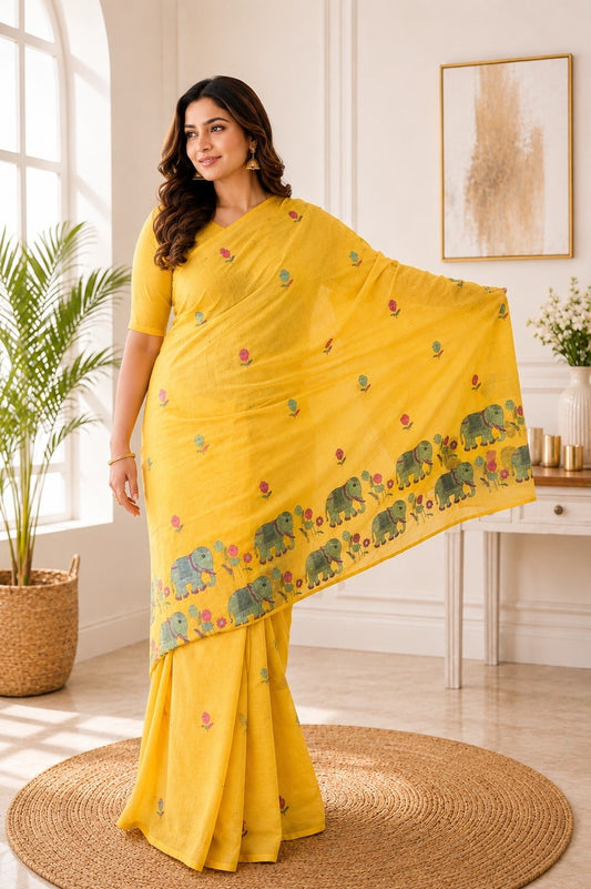 Muga Cotton  Saree