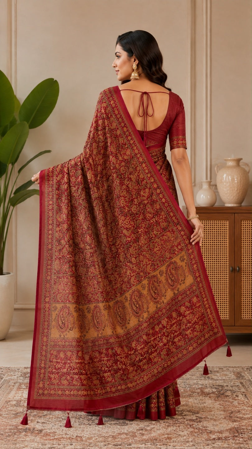Kalamkari Silk Saree