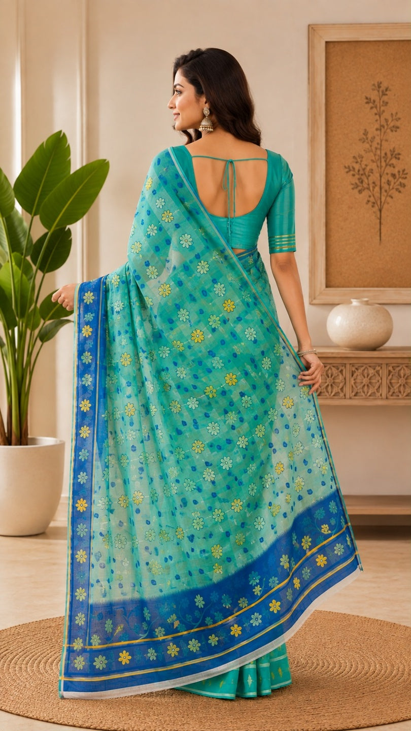 Handloom Cotton Jamdani Saree