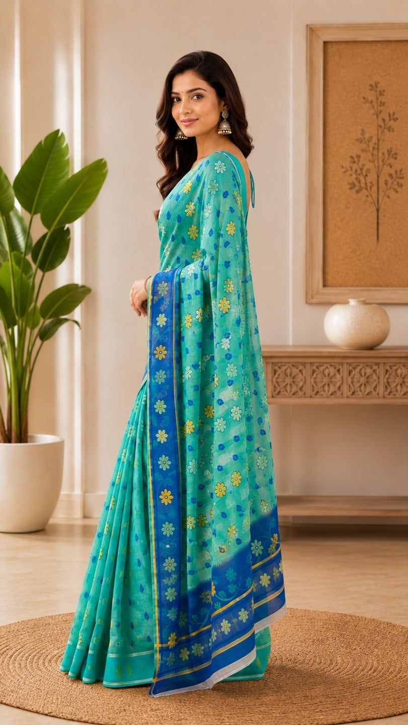 Handloom Cotton Jamdani Saree
