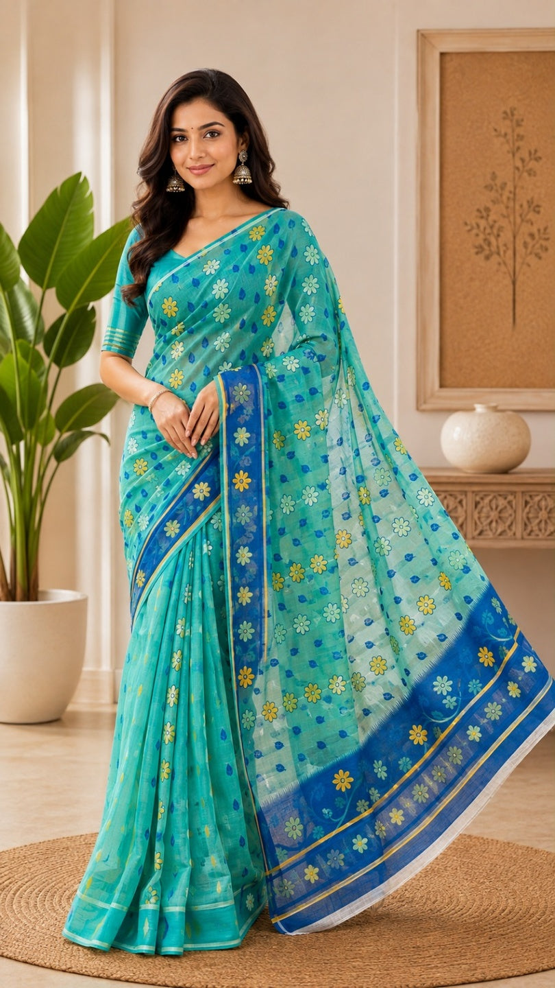Handloom Cotton Jamdani Saree