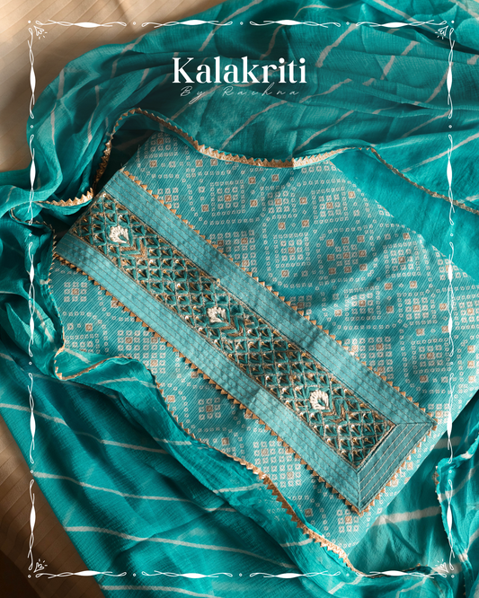 Light Blue Kota Doria Suit Piece