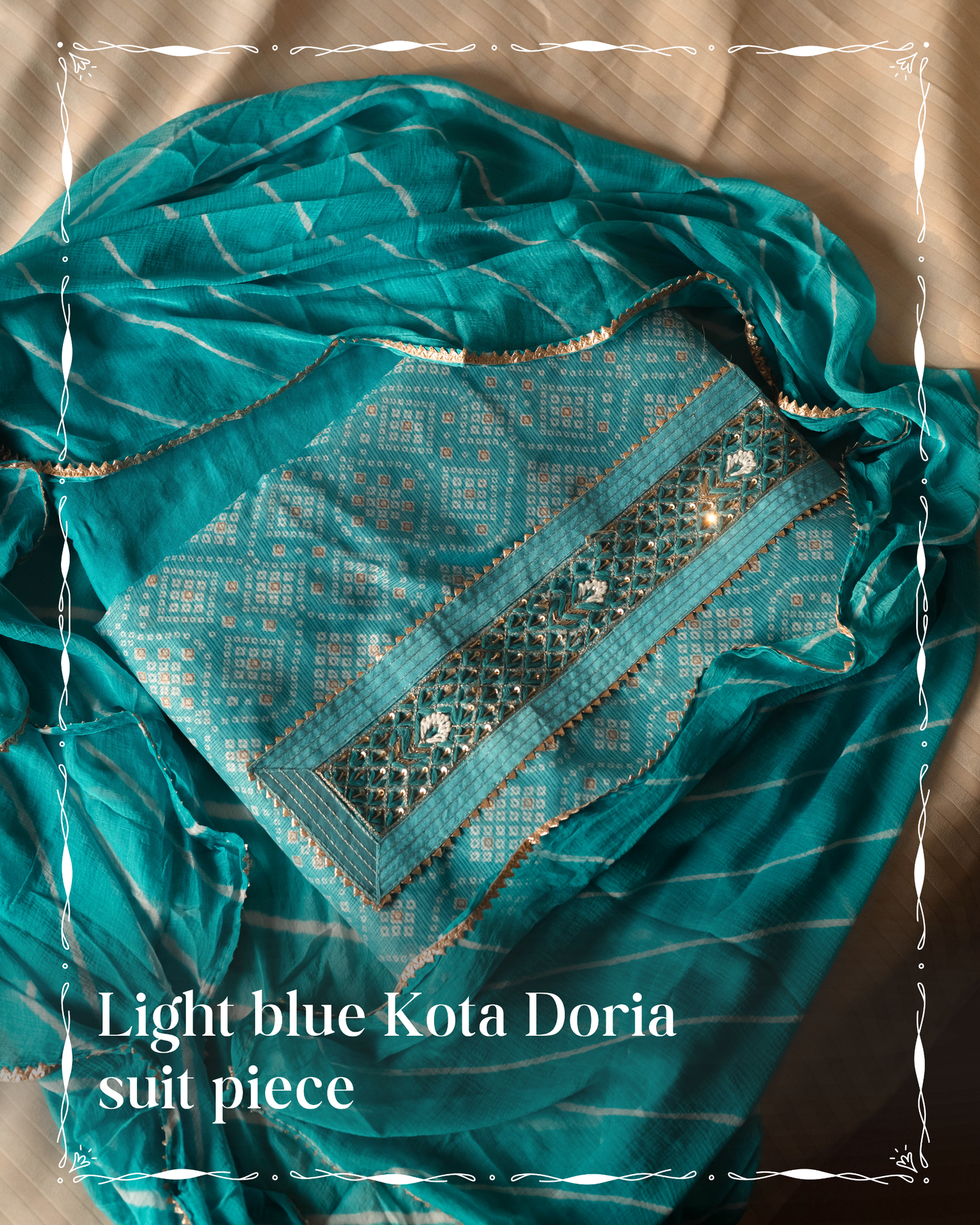 Light Blue Kota Doria Suit Piece