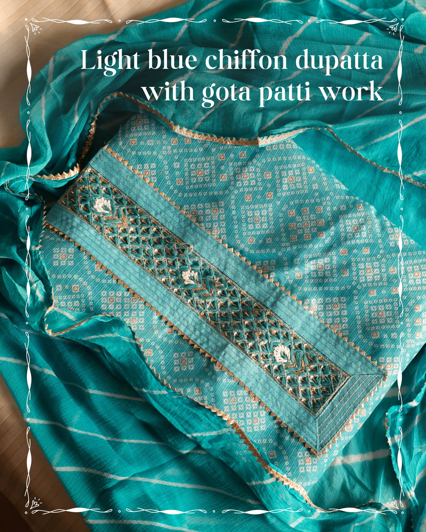 Light Blue Kota Doria Suit Piece