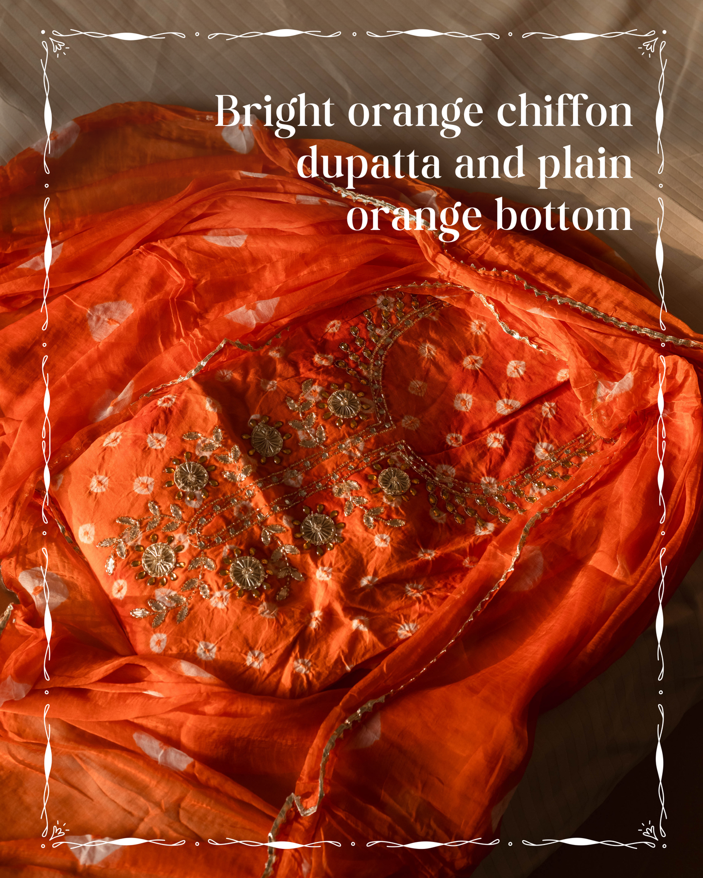 Bright Orange Batik Tie & Dye Suit Piece