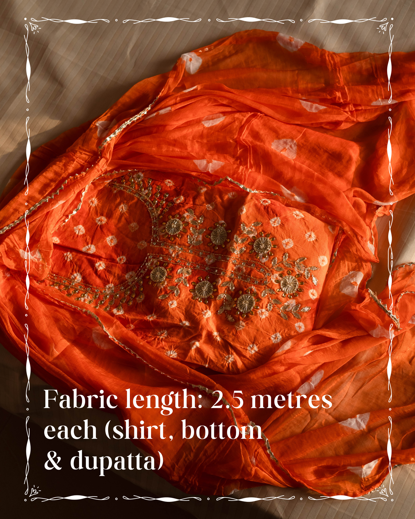 Bright Orange Batik Tie & Dye Suit Piece